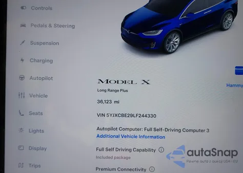 2020 Tesla Model X Long Range Dual Motor All-Wheel Drive/Long Range Plus Dual Motor All-Wheel Drive from USA, damaged, VIN 5YJXCBE29LF244330